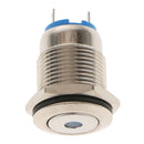 2 Pcs Colorfast 16mm 12V Waterproof LED Metal Indicator Blue Signal Light