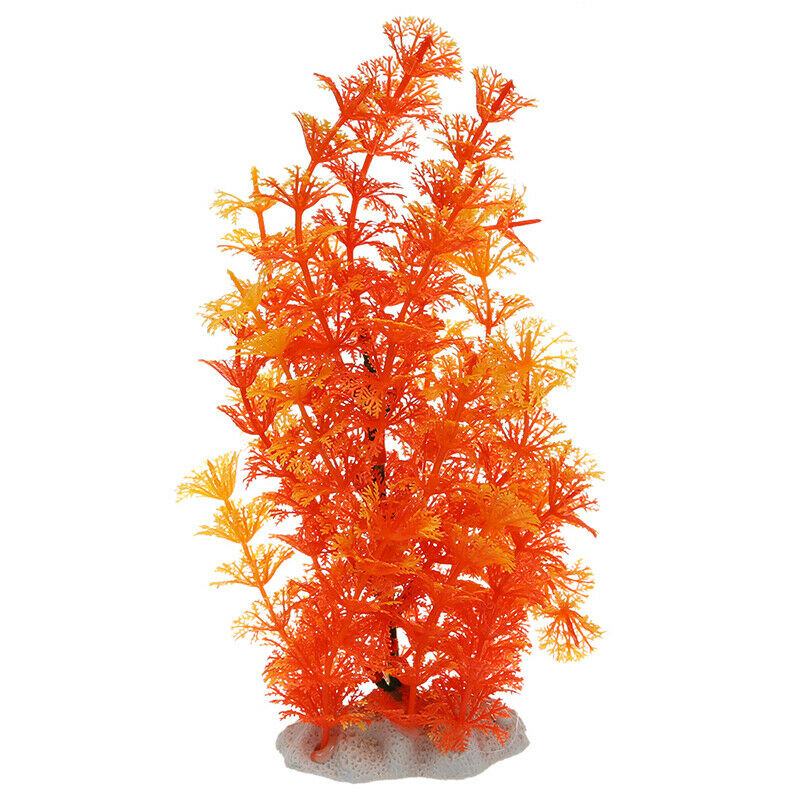 Orange Artificial Plastic Water Plants for Fish Tank Aquarium Decoration