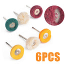 6Pcs Polisher Buffer Wheel Polishing Buffing Pad Brush For Rotary Drill Bit