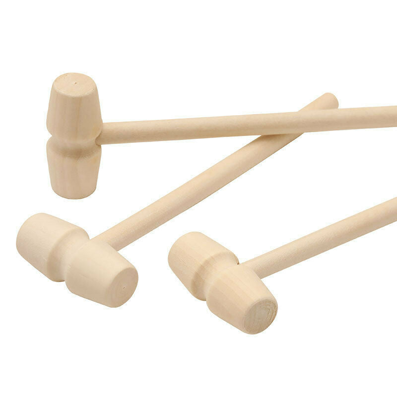 10x Wooden Hammer Mallet Kids Games Knock Educational Toys Boys