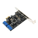 PCIe Card To 2Port Internal 19-Pin USB3.0 Controller Hub Converter Board