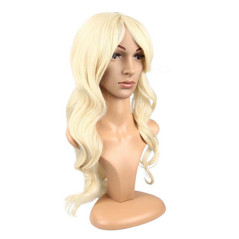 Women Natural Curly Blonde Hairstyle High Temperature Synthetic Hair Full Wigs