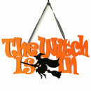 Halloween Ornaments Letter The Witch Is In Hanging Decoration Indoor/Outdoo W9T3