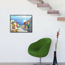 5D Full Round Drill Diamond Painting Seaside Castle Steps DIY Cross Stitch