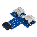New USB 2.0 9-Pin Header (2x5) to 2 USB Female Port Motherboard Adapter