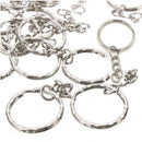 20 Pcs Bulk Split Metal Key Rings Keyring Chain Blanks With Link Chains For DIY