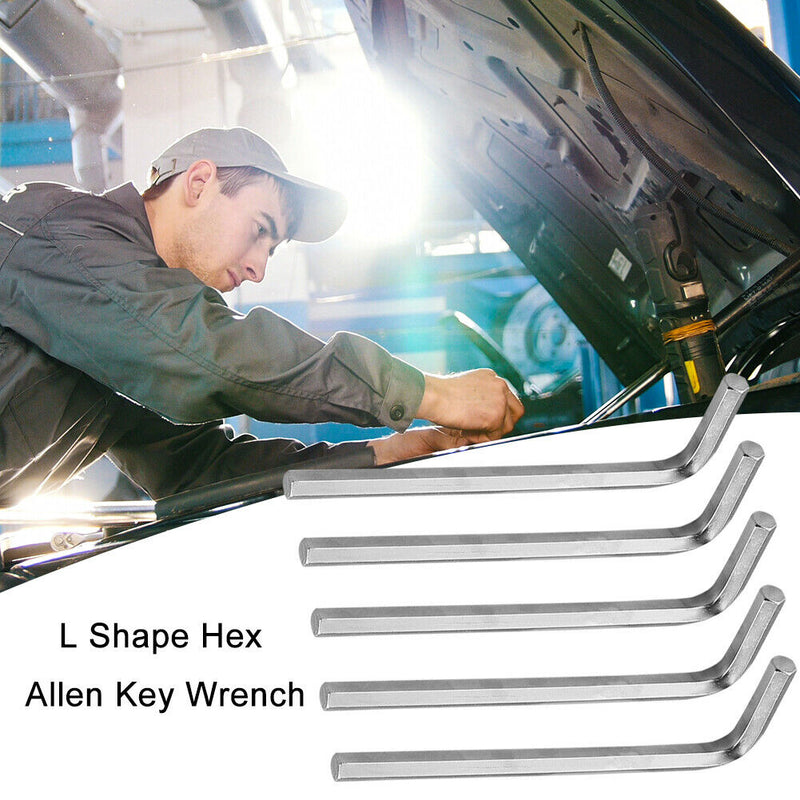 Hex L Shape Allen Key Wrench Metric Nickel Plated Flat Head Spanner (5pcs)