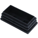 5 Pieces Rectangle Stoppers Tube Blind End Plates 60mm x 30mm Black