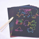 50 Sheets Magic Color Rainbow Art Paper Card DIY Painting Toys Drawing Stick Gw