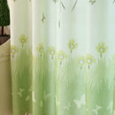 Butterfly Printed Cotton and Linen Living Room Bedroom Curtain (Green)