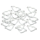 20 Pieces Metal Flat Heart Shaped Blank Coin Stamping Charms Tag Pendants