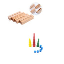 Montessori Sensorial Material - Knobless Cylinders Family Set & Wooden Block