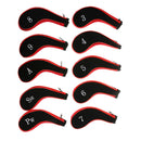 Neoprene Long Sleeve Zipper Golf Club Iron Putter Head Cover Black+Red