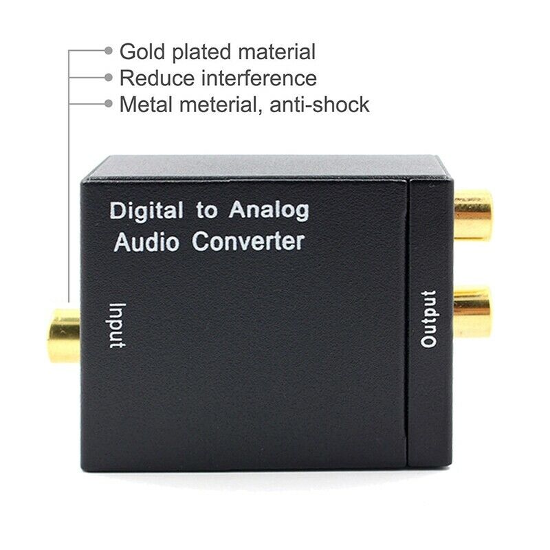 Optical Coaxial Toslink Digital to Analog Audio Converter Adapter RCA L/R 3 E5F9