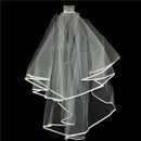 Elegant White Elegant Beauty Two Layers Short Net Tulle Bride  For Wedd â„–[