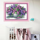 14CT 45x34cm Stamped Cross Stitch Kits With Pre-printed Pattern - Lavender