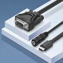 Type-C to VGA Adapter Cable Wire with 3.5mm Audio Female Port HD TV Cable C W5L3