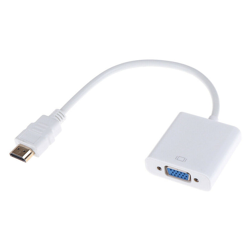 1Pcs HDMI to VGA converter adapter HD 1080P WhiteEBJC&j