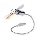 Flexible LED Mini Power USB Fan Gooseneck For CarHome Office PC Notebook