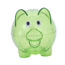 Plastic Collectible Piggy Bank Coin Savings Money Cash Box Clear Green E4V4