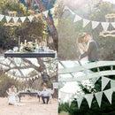 12Flag 3.2M White Lace Flag Banner  Pennant Wedding/Birthday Party Hanging Decor