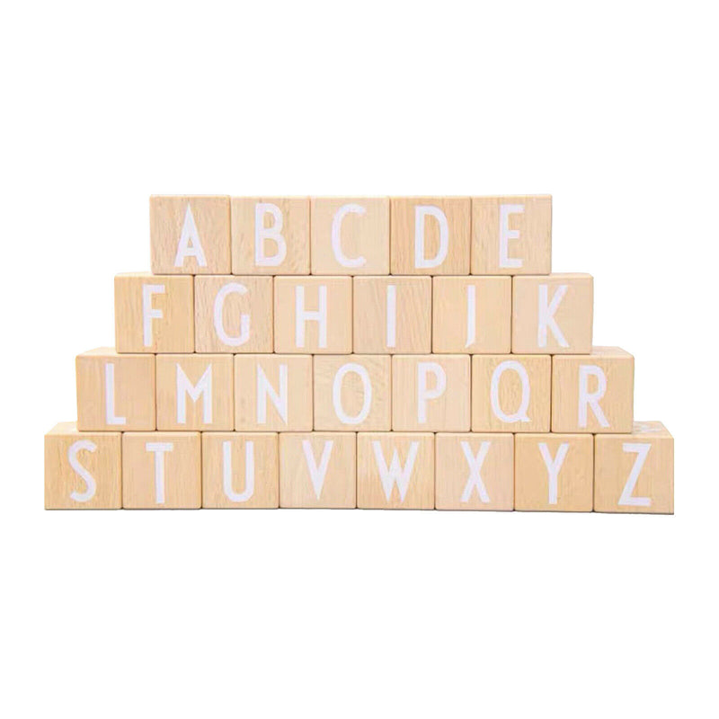 Beechwood Montessori Alphabet ABC Building Blocks Toddler Baby Grab Stacking