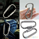 5X Outdoor D-Ring Aluminum Screw Locking Carabiner Hook Clip Climbing Keyc TVQ