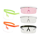 Oversized Frame Shield Visor Flat Top Sunglasses  White Frame