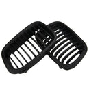 1 Pair Abs Front Replacement Matte Black Kidney Grille Grill For Bmw E46 3