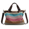 Women Canvas Stripes Shoulder Totes Messenger Big Capacity Shopping Handbag A
