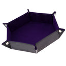 Dice PU Leather Folding Hexagon Tray Velvet for RPG DnD Dice Game Storage A