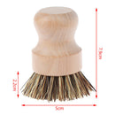 Kitchen Cleaning Brush Sisal Palm Bamboo Short Handle Round Dish Cleaning Too OZ
