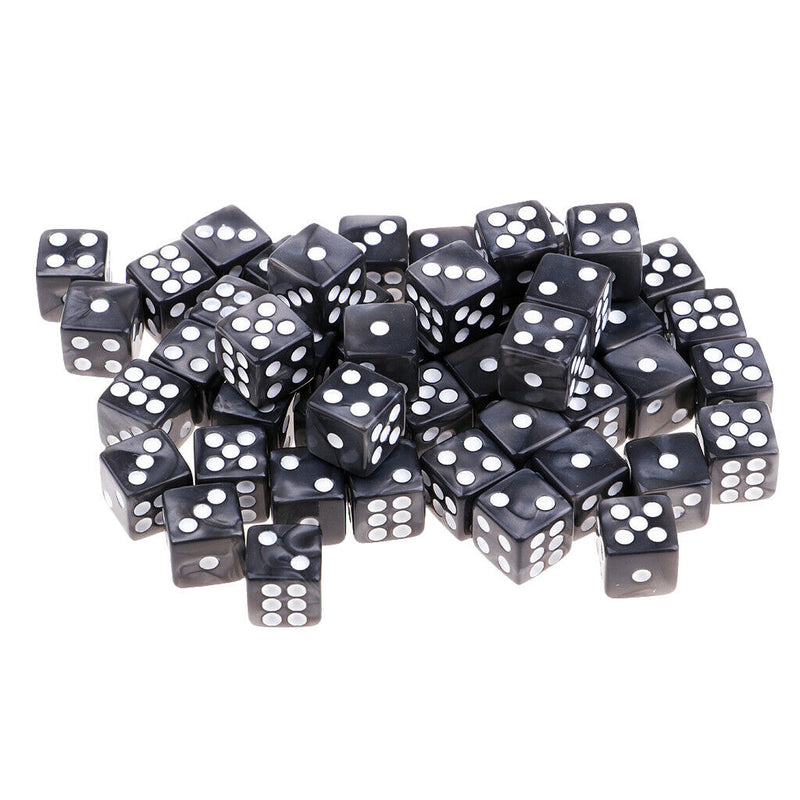 50X 12mm 6 Sided D6 Dice Bundle For  Accessory Gray