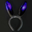 Kid Flash LED Light Sequins Plush Bunny Rabbit Ears Headband Hairband White