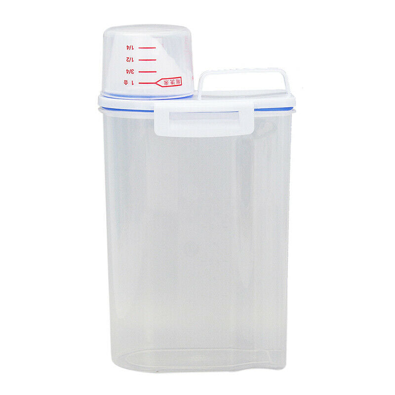 2kg Food Storage Container Dry Food Dispenser Box 180ml Cup H9Q2