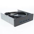 Optical Drive Bay 4 Ports USB 3.0 Hub Adapter with 20 Pin USB Header Cable, for
