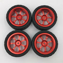 4Pieces Tires Wheel Rims Set fits WLTOYS 144001 1:14 A959 A949 RC Parts Red