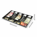 9 Grids Coin Money Plastic Storage Box Bill Cash Tray Organizer With Metal Clips