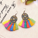 Tassel Earrings Boho Statement Colorful Handmade Women Fringe Hook Earrings Gift