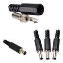 10Pcs 55 x 21mm Male Solder DC Barrel Tip Plug Jack ConnectorsA Straight F9 L4Q1
