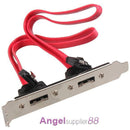 Computer Case Baffle 2 Port SATA to 2 ESATA External PCI Slot Cable Bracket