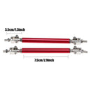 2Pc Red Adjustable Car Front Bumper Lip Splitter Rod Strut Tie Support Bar Kit