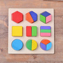 Wood Geometric Shapes Sort Math Montessori Puzzle Kids Educational Toys (3)