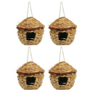 4x Bird Nest Breeding Box Wild Grass Weave Canary Finch Budgie House Small