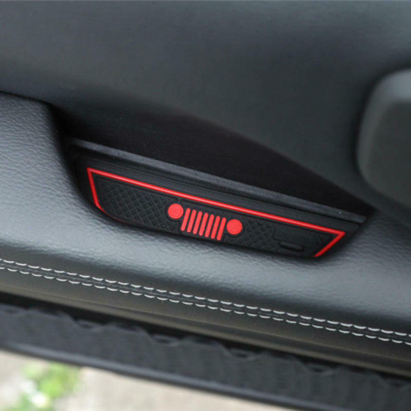For Jeep Wrangler JL Accessories Door Mats Gate Slot Mat Cups Pads Red 19x New