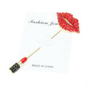 Fashion Women Crystal Red Lips Brooch Collar Lapel Pin Jewelry Accessories G Gw