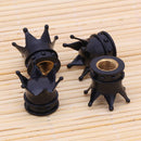 4pcs Crown Shape Car Tire Tyre Wheel Air Valve Stems Caps Dust Cover Black