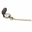 Bronze 3 Horse Engrave Quartz Pocket Watch Necklace