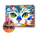 5D DIY Diamond Painting Kits Animal Full Round Drill Picture (B2507 Cat)