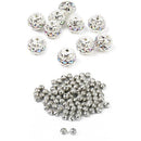110pcs Alloy Round Crystal Beads DIY Jewelry Finding Making DIY Earrings